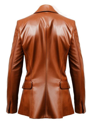 Men's Brown Leather Blazer
