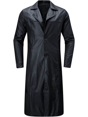 Men Leather Long Coat