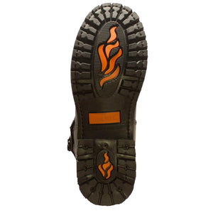 Men's 16" Black Engineer Zipper Biker Boot - 1443Zipper - TRAPSKI