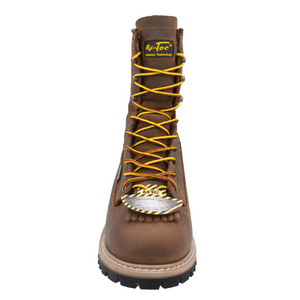 Men's 8" Safety Toe Waterproof Brown Logger - 1020 - TRAPSKI