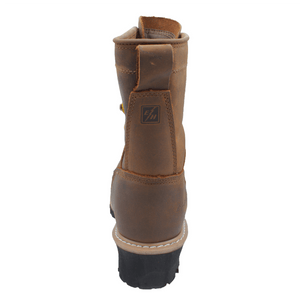 Men's 8" Safety Toe Waterproof Brown Logger - 1020 - TRAPSKI