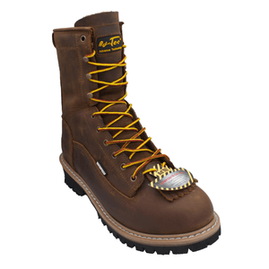 Men's 8" Safety Toe Waterproof Brown Logger - 1020 - TRAPSKI