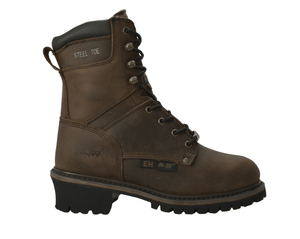 Men's 9" Steel Toe Super Logger Brown - 9490 - TRAPSKI
