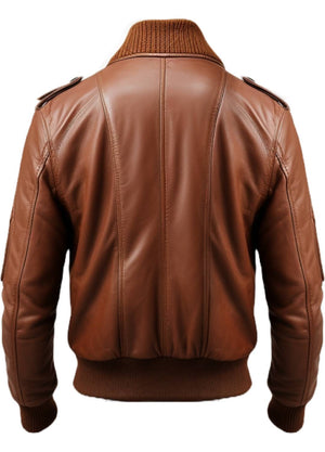 Men’s Aviator Brown Leather Jacket