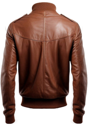 Men's Brown Slim Fit Leather Jacket