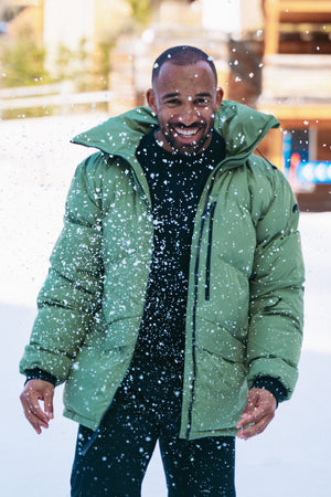 Men's Puffer Jacket Khaki - TRAPSKI