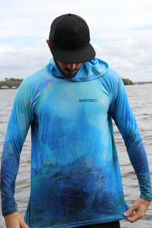 Blue Crab Sport Tec Hooded Long Sleeve – Men's
