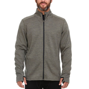 Heavyweight Men's Wool Full Zip Sweater - 100% Merino Wool - TRAPSKI