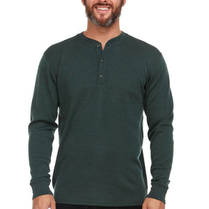 Men's 100% Merino Wool Henley - Midweight