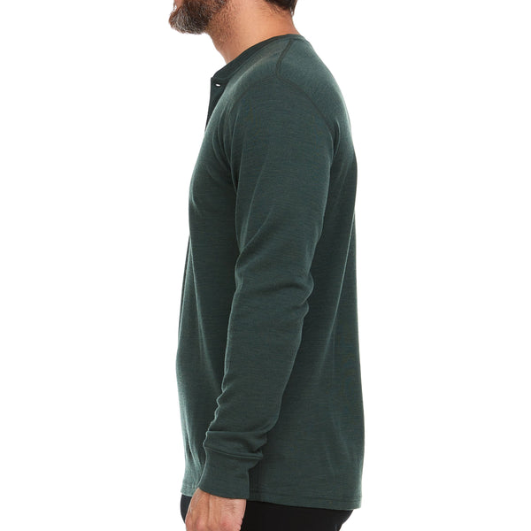 Midweight - Men's Long Sleeve Henley 100% Merino Wool