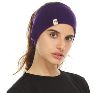 Midweight Reversible Wool Headband  - 100% Merino Wool