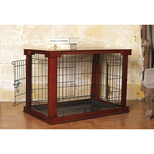 Merry Products Decorative Pet Cage w/ Protection Box End Table, Large, Brown