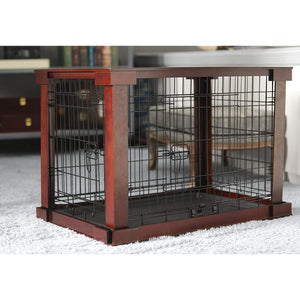 Merry Products Decorative Pet Cage w/ Protection Box End Table, Large, Brown