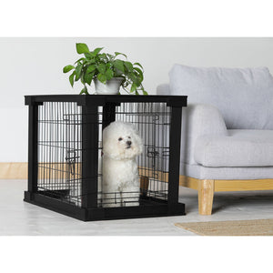 Merry Products Decorative Pet Cage w/ Protection Box End Table, Black