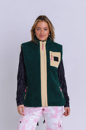 Method Sherpa Vest Forest Green - Women's - TRAPSKI