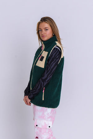 Method Sherpa Vest Forest Green - Women's - TRAPSKI