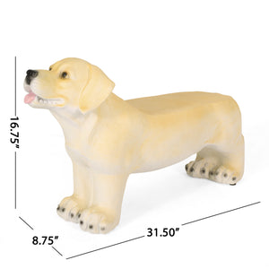 MGO Dog Bench with Labrador Design - Outdoor Light Brown