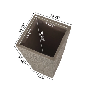 MGO Planter with Natural Stone Finish - Outdoor Lightweight Concrete