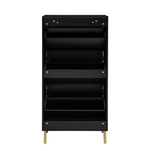 Modern Rattan 3 Door Shoe Rack Cabinet with 3 Doors - Multiple Colors