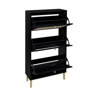 Modern Rattan 3 Door Shoe Rack Cabinet with 3 Doors - Multiple Colors