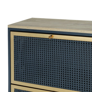 Modern Rattan 3 Door Shoe Rack Cabinet with 3 Doors - Multiple Colors