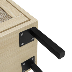 Modern Rattan 3 Door Shoe Rack Cabinet with 3 Doors - Multiple Colors