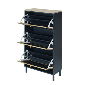 Modern Rattan 3 Door Shoe Rack Cabinet with 3 Doors - Multiple Colors