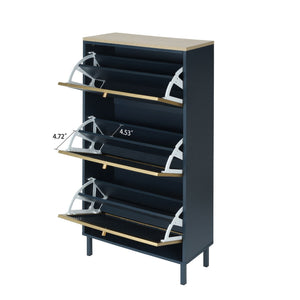 Modern Rattan 3 Door Shoe Rack Cabinet with 3 Doors - Multiple Colors