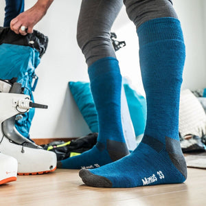 Lightweight Wool Ski Sock - Over the Calf Socks