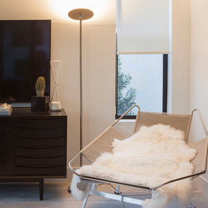 Brightech Sky LED Torchiere Super Bright Standing Touch Sensor Floor Lamp, Brass