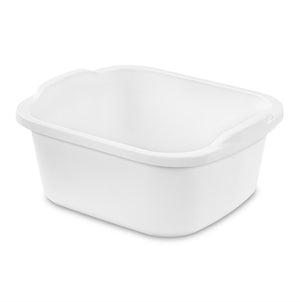 Sterilite Durable Reinforced Plastic 12 Quart Kitchen Dishpan, White (24 Pack)