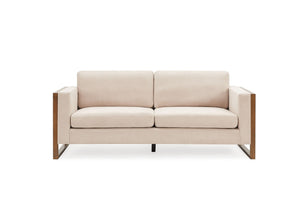 Modern 3-Seater Sofa with Solid Wood Legs - Beige or White