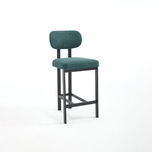 Modern Counter Height Stools Set of 2 with Reinforced Fabric Upholstery - Beige, Orange, Green