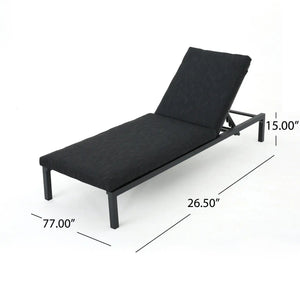 Modern Outdoor Chaise Lounge with Water Resistant Cushions - Dark Gray
