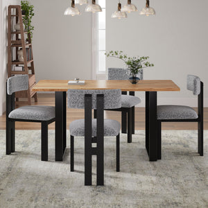 Modern Upholstered Armless Dining Chairs with Metal Legs - Multiple Colors