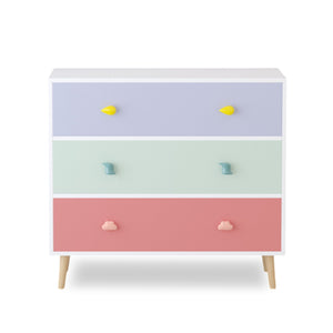 3 Drawer Dresser Storage Cabinet with Anti-Tip Safety - White or Green