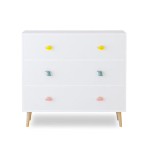 3 Drawer Dresser Storage Cabinet with Anti-Tip Safety - White or Green
