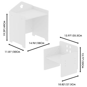 Montessori Weaning Table And Chair Set with Adjustable Height - White