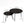 Rustic Round Nesting Coffee Table Set of 2 with Metal Frame - White, Black, Light Brown