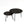 Rustic Round Nesting Coffee Table Set of 2 with Metal Frame - White, Black, Light Brown