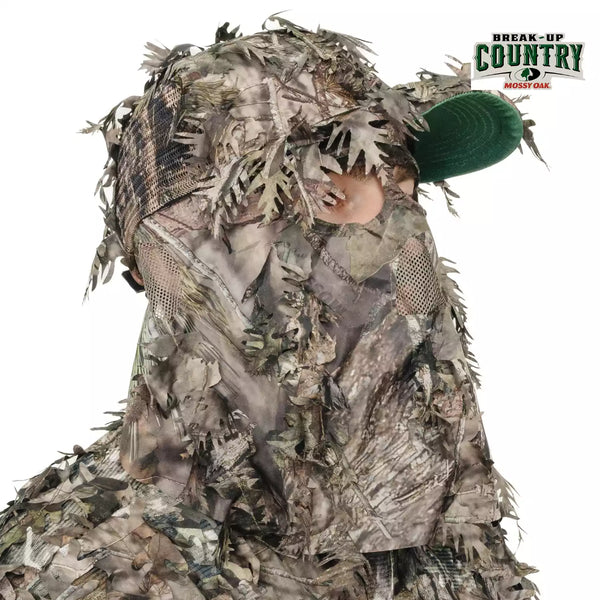 2-in-1 FRONT Leafy Face Mask and Camo Hat (Adjustable,OSFM)