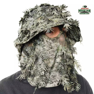 3D Leafy Camo Face Mask Bucket Hats in Mossy Oak and Realtree - Adjustable OSFM