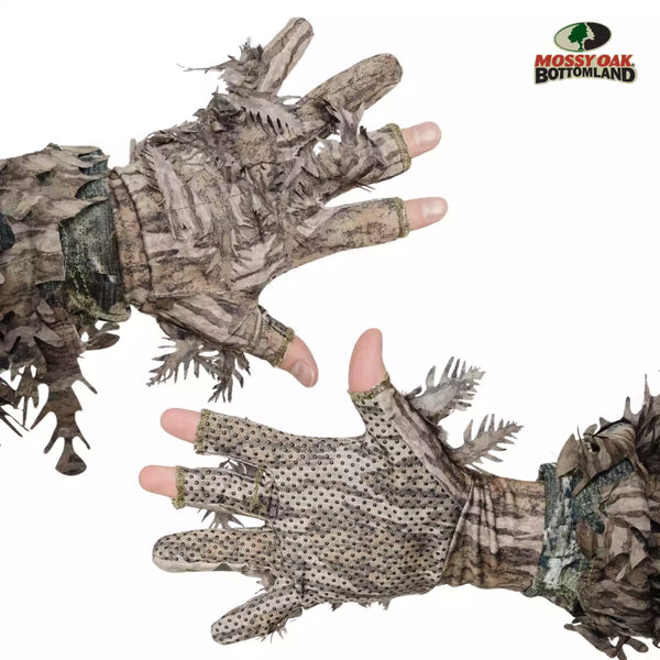 Leafy Camo Gloves (Fingerless or Touchscreen Tips)