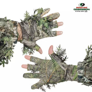 Leafy Camo Gloves in Mossy Oak and Realtree - Fingerless or Touchscreen Tips