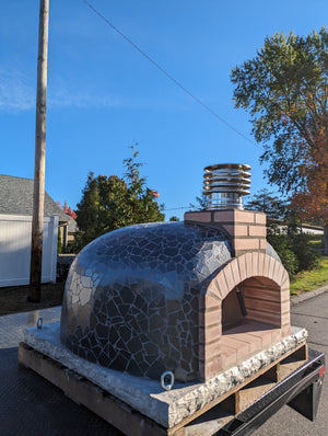 Traditional Wood Fired Brick Pizza Oven - Mediterranean Pro Mosaic