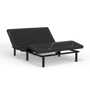 Adjustable Queen Bed Base with Voice Command and LED Lights - Black