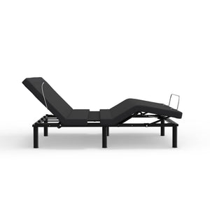 Adjustable Queen Bed Base with Voice Command and LED Lights - Black