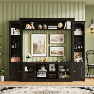 All-In-One TV Stand with Bookcase for TVs Up To 65" - Black or White