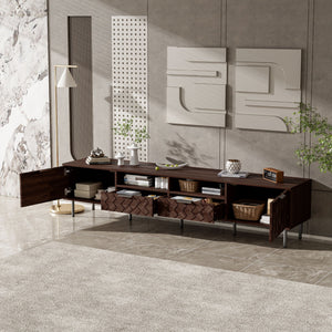 TV Stand for TVs Up to 85" with Closed Storage - Walnut