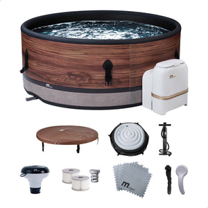 M Spa Round Inflatable Bubble Massage Spa, 4 to 6 Person Outdoor Hot Tub, Duet